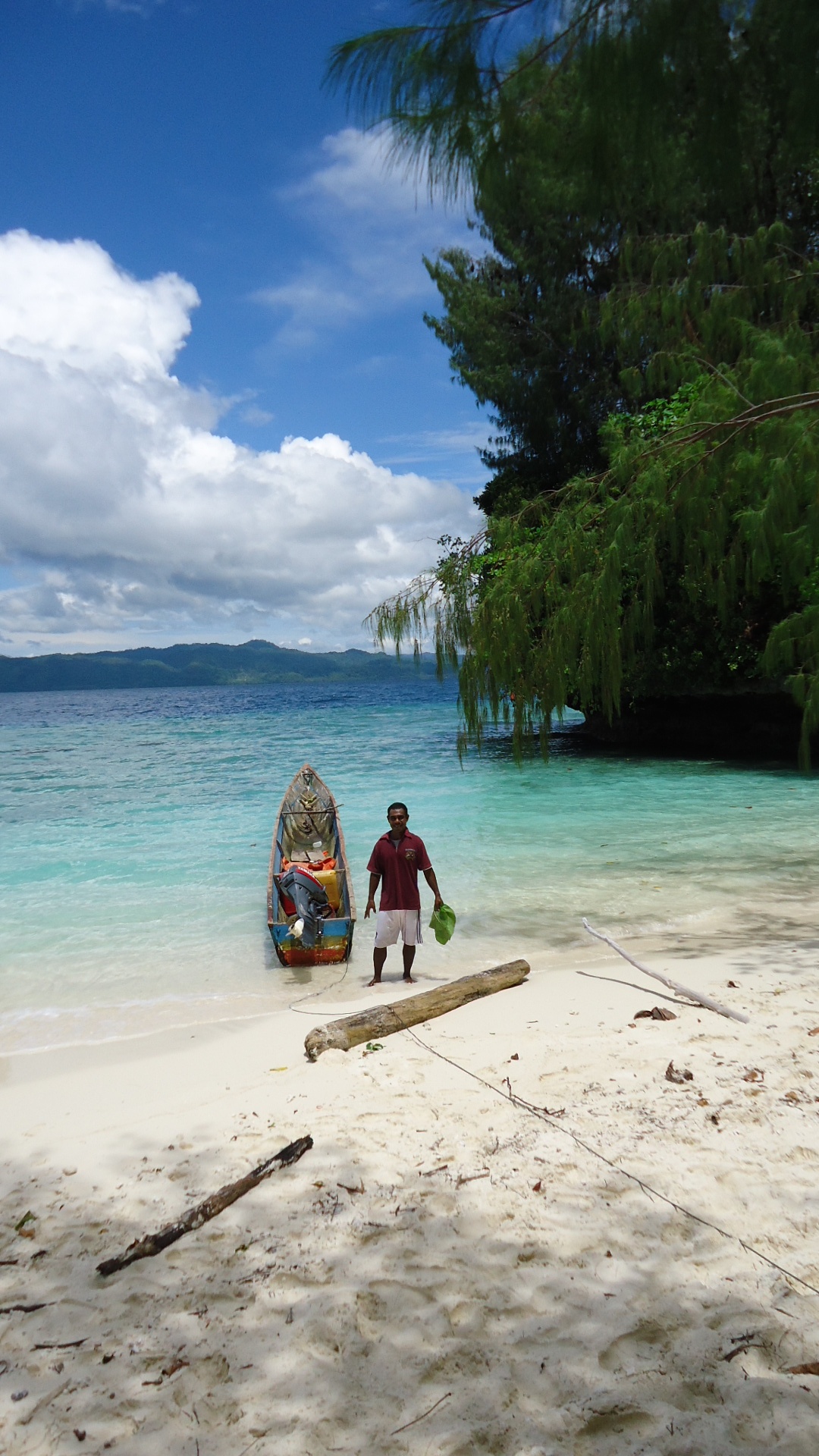 Miospun Island Raja Ampat (See what are hanging up on the tree and Colour of The Water)
