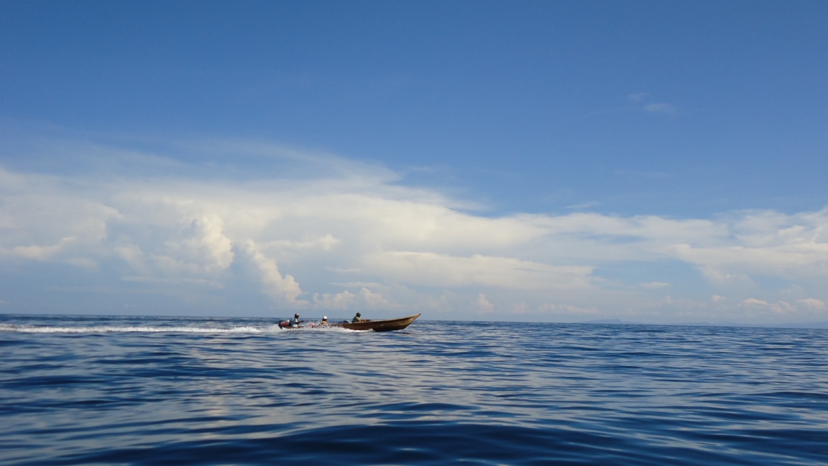 Fisherman Boat (Long Boat) on the Sea of Raja Ampat