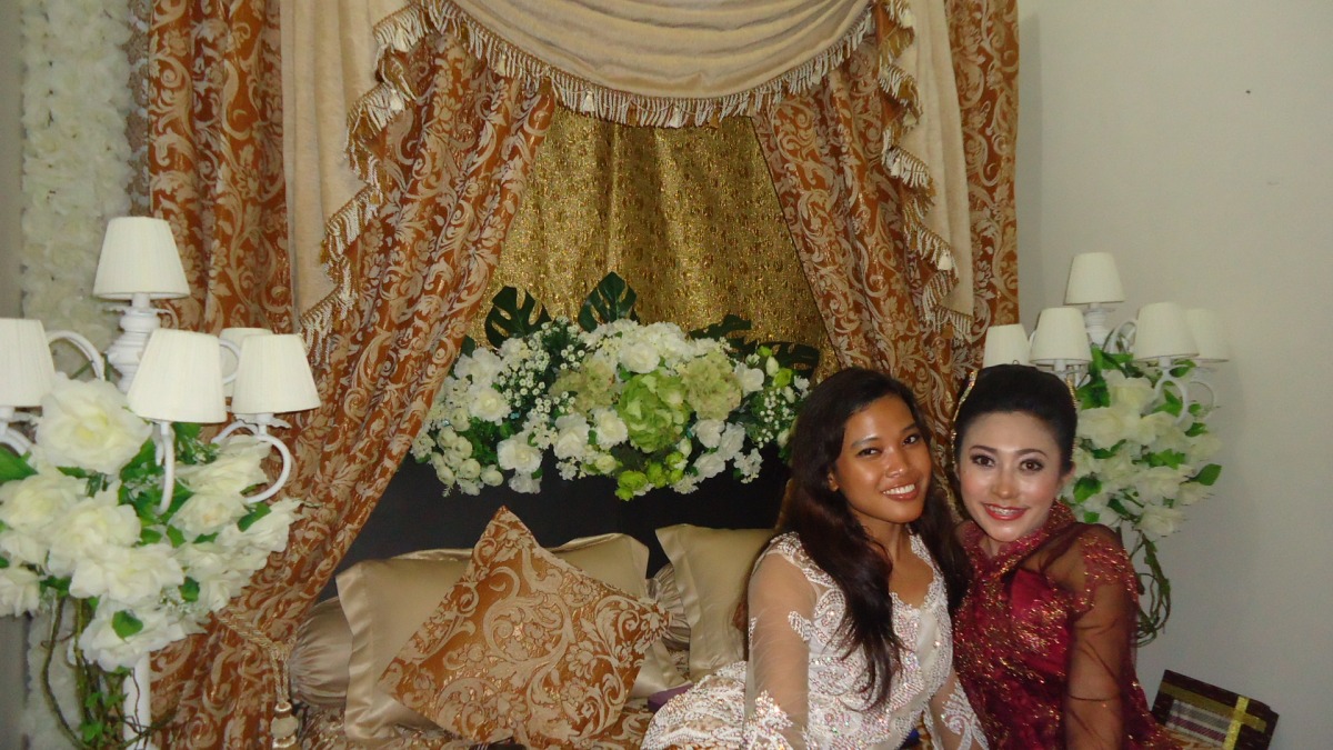 With Bride in Honeymoon Room