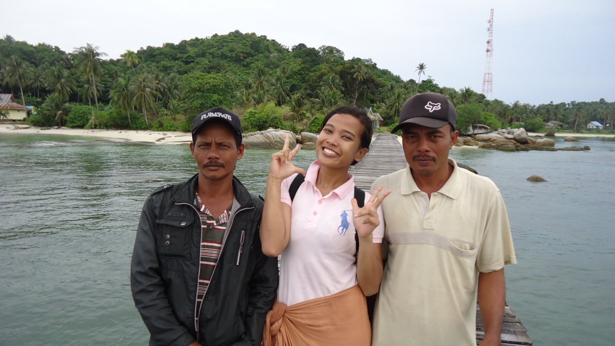 With Pak Sikin n his friend, the fisherman who brought  me from Nipah Panjang to Berhala Island