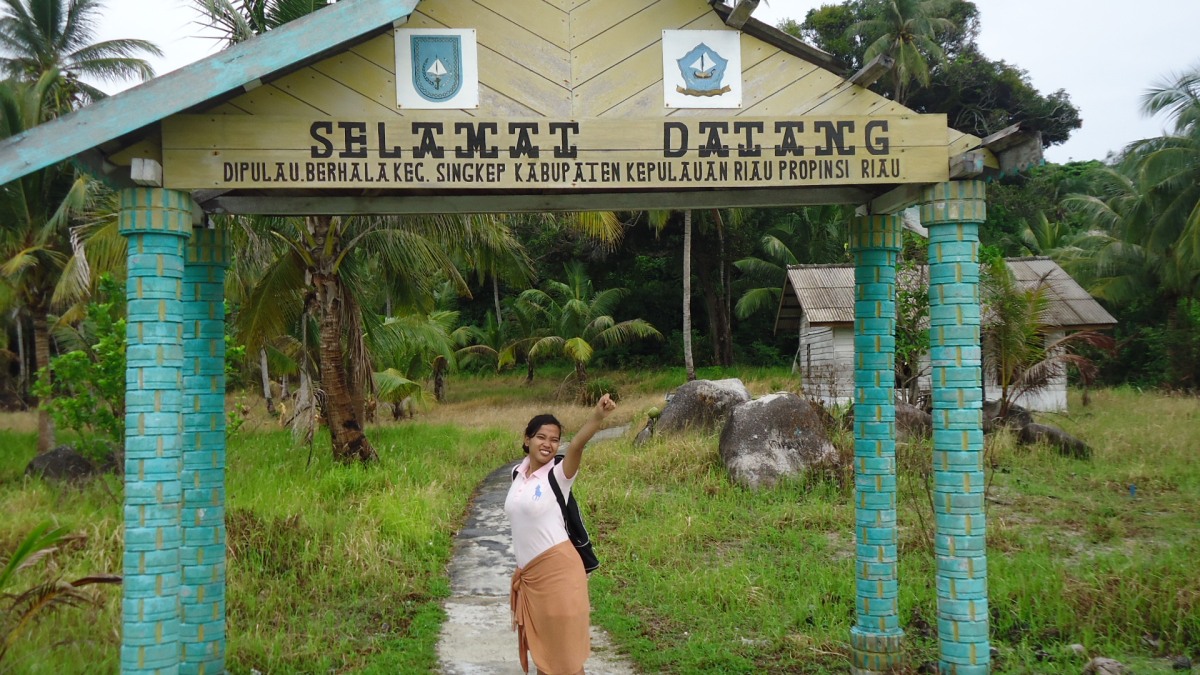 Entrance to Kampung Riau, Berhala Island